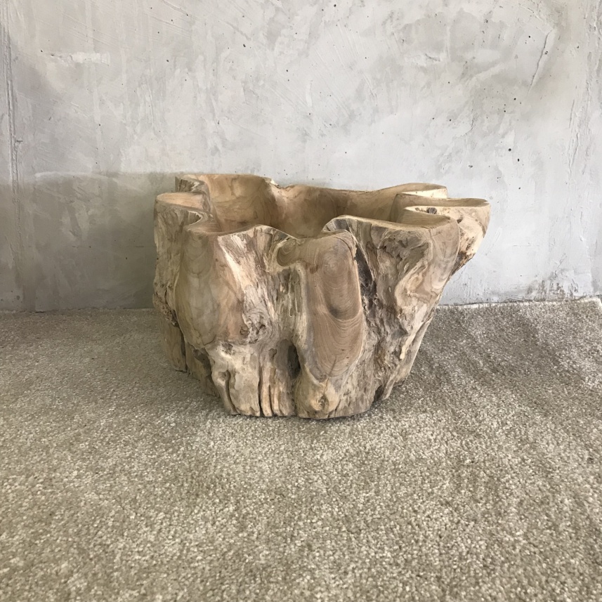 Teak Lily Flower Bowl Erosion
