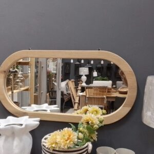 Oval Wood Mirror