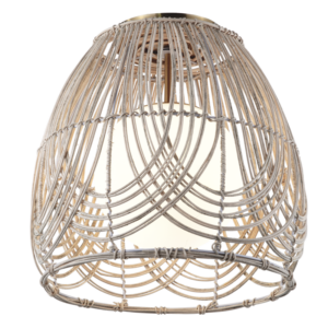 Rattan and Glass Light