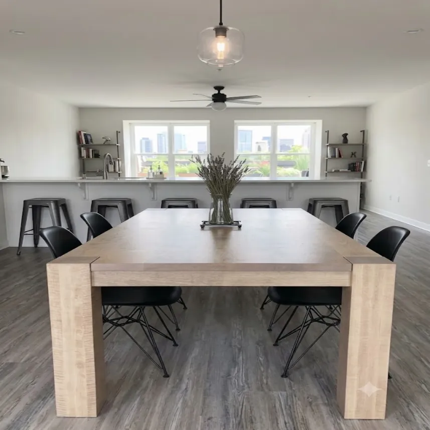 Chunky Flush Leg Dining Table