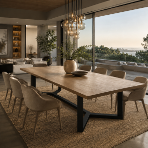 Chunky Oak Top Dining Table