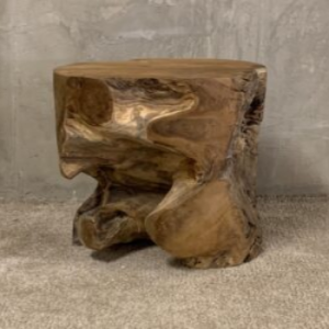 Teak Root Cylinder Side Table