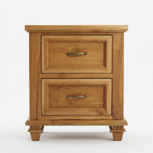 Indo bedside table with two drawers